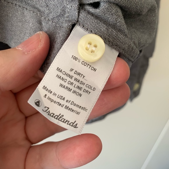 Grey/blue Cotton Tradlands Button Down - Picture 7 of 11